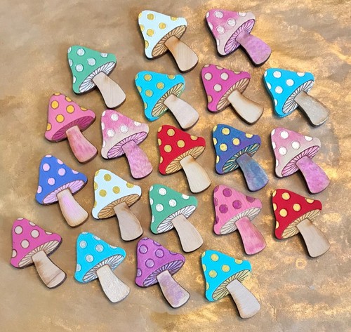 Mini Wooden Toadstool Shape - Laser Craft - Embellishment, scrapbook ...