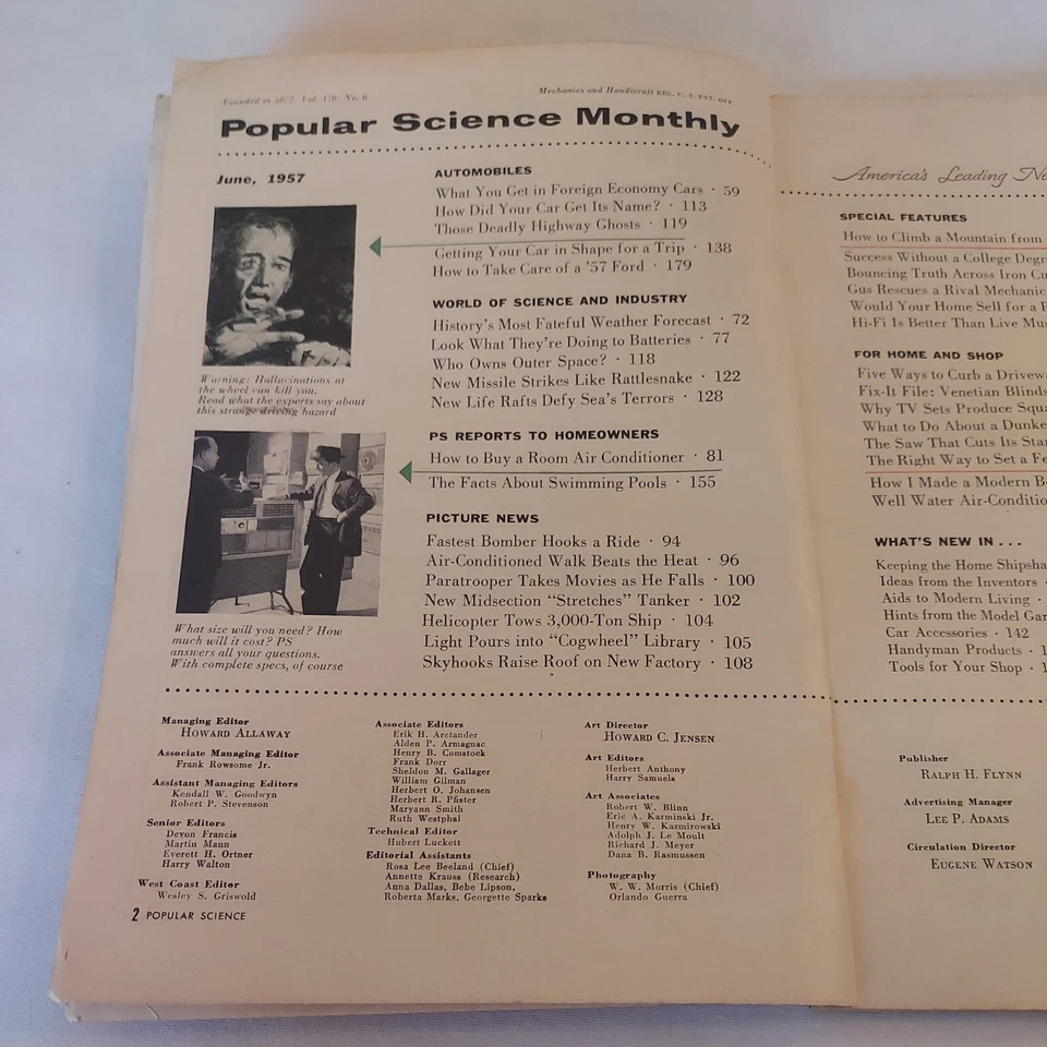 1957 June, Popular Science Monthly Magazine, New Economy Cars (MH417)  - Imagem 2 de 4