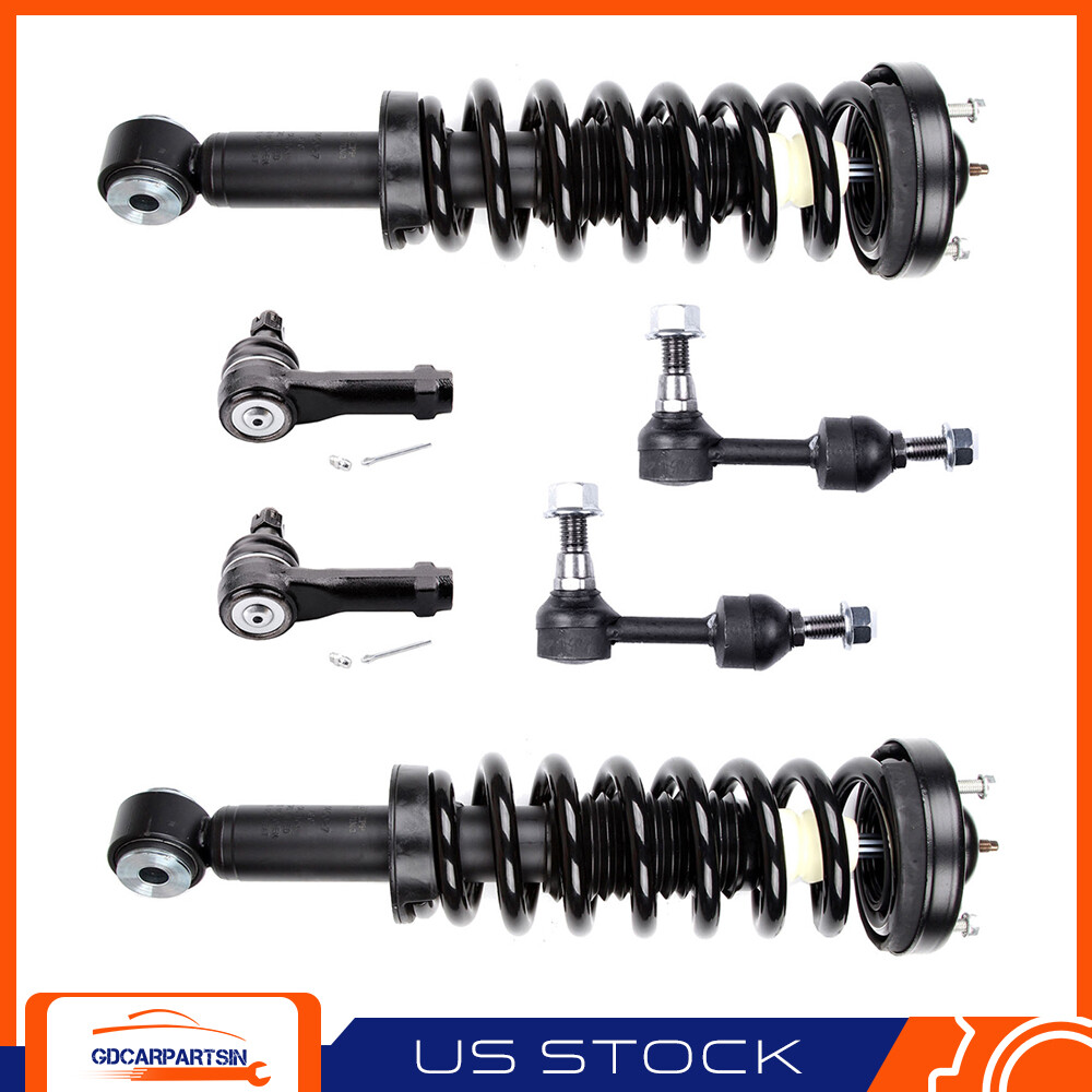 04-05 Ford F-150 2WD Front Suspension Strut Spring Sway Bar Tie Rod Kit