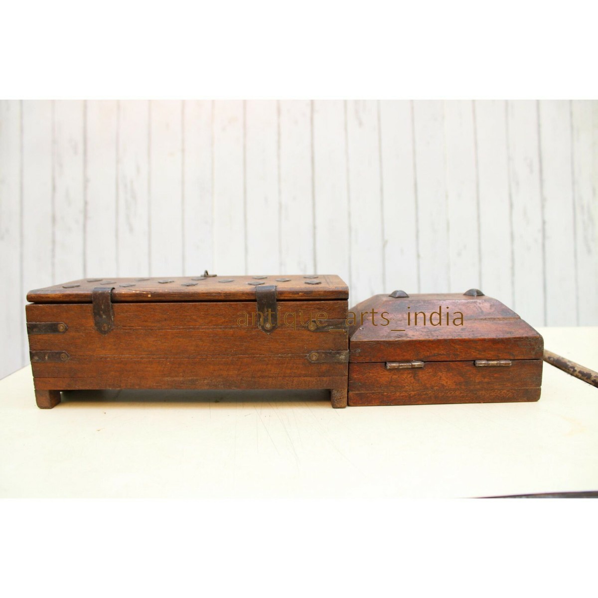 Unique design Antique style wooden iron box for gift and storage