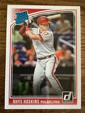 Rhys Hoskins 2018 Panini Donruss Rated Rookie Raw MLB Baseball Card #38 Phillies. rookie card picture