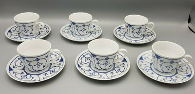 JÄGER Eisenberg blau saks 6x TASSENGEDECKE Tasse & Untertasse 12 tlg. gut