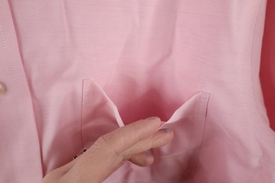 Vtg Brooks Brothers Mens 15 Slim Fit Short Sleeve Button Down Shirt OCBD Pink - Image 4 of 4