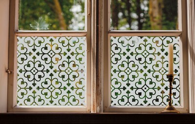 Ätzglas Fensterfolie Sichtschutz MITTELALTER GOTHIC Stil Radierung Milchmuster