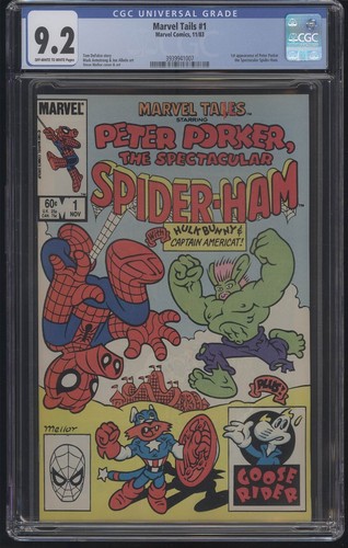 MARVEL TAILS #1 CGC 9.2 1ST PETER PORKER SPECTACULAR SPIDER-HAM 1983