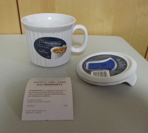 Corning Ware 20 oz Mug with Vented Plastic Cover - Select Color (NEW) - Picture 26 of 46