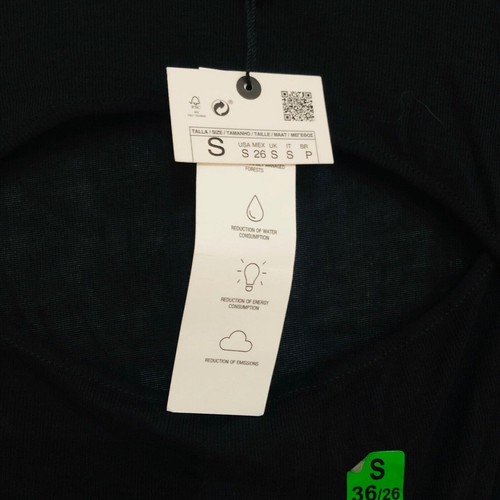 Top de mujer ZARA tejido recortado media manga cuello redondo negro talla pequeña nuevo con etiquetas - Imagen 8 de 11