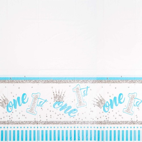 1st Birthday Blue Boys Table Cover Party Supplies