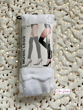 New   White   Thigh High Leg Warmers - Music Legs 4248