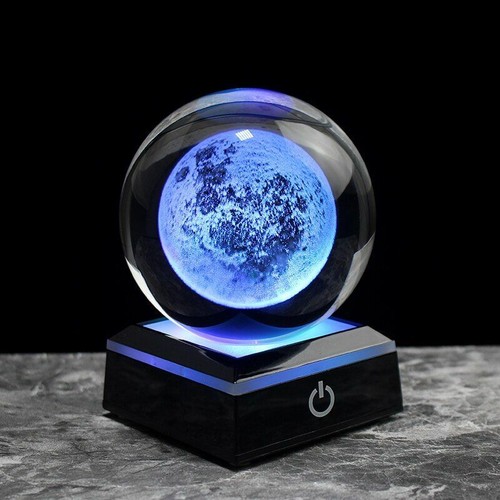 60MM 80MM 3D Crystal Ball Glass Laser Engraved Miniature Sphere
