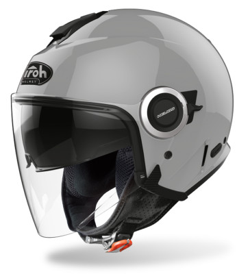 Airoh Helios Jet Helmet Glossy Concrete Grey Long Visor Sun Visor 3 Qty