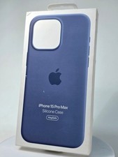 Genuine Apple iPhone 15 Pro Max Silicone Case w/Magsafe - Winter Blue - Open-Box