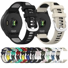 18MM/22MM Silicone Strap Watch Band Steel Buckle For Garmin Forerunner 265S /265