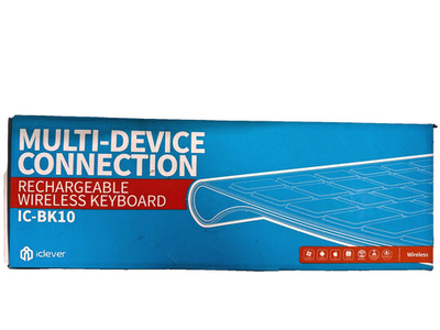 iClever IC-BK10 Rechargeable Wireless Keyboard Black Multi Device Android iOS