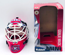 Montreal Canadiens NHL Hockey Riddell Mini Goalie Mask Signed by Pierre Larouche