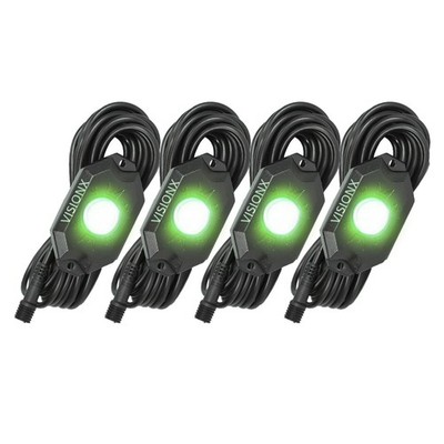 Vision-X Green 9 Watt Ultra-Bright Cree LED XP Rock Light Kit Set of 4 HIL-RL4G