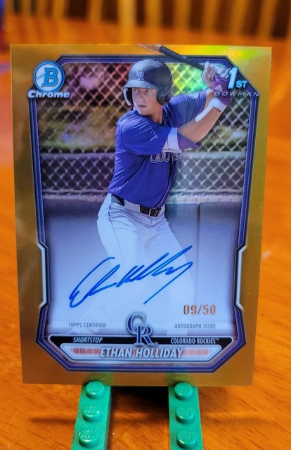2026 Bowman Chrome Ethan Holliday True Gold Refractor Auto 1st Prospect /50