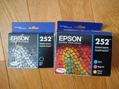 2021-24 GENUINE SET 4 EPSON 252 INK T252 WORKFORCE WF-3620 WF-7610 WF-7720 SEAL