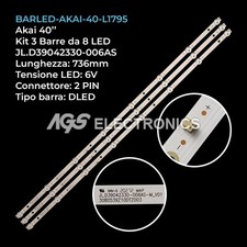 KIT 3 BARRE STRIP LED TV AKAI AKTV409TS CX390DLEDM MS-L1795