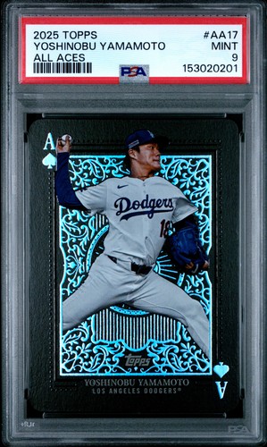 Yoshinobu Yamamoto #AA-17 card from 2025 Topps All Aces