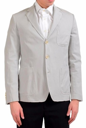 Malo, Malo Men's Gray Stretch Three Button Sport Coat Blazer US 48 IT 58
