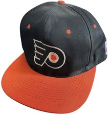 Vintage Philadelphia Flyers SnapBack Hat Pepsi Patch Black/Orange NHL One Size 