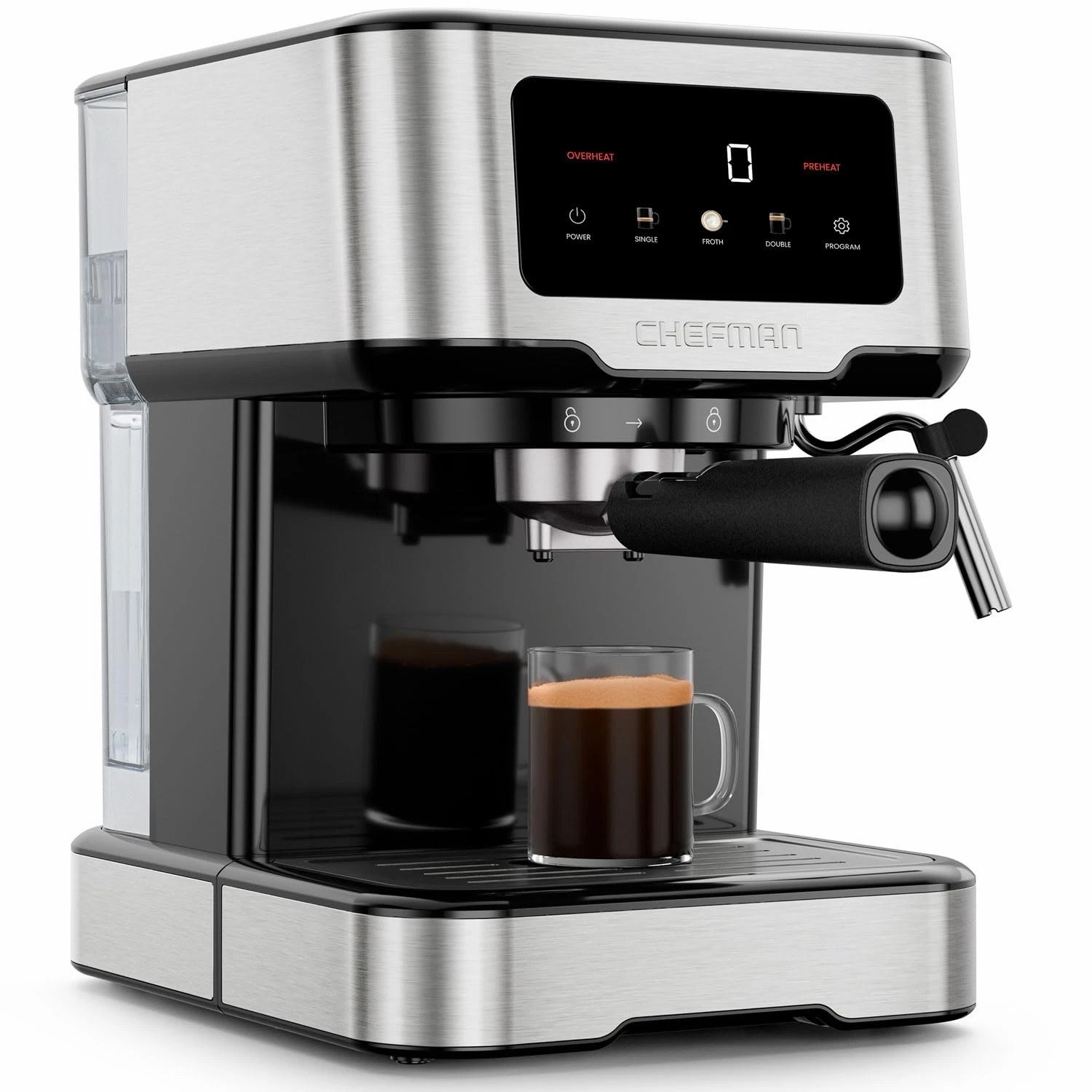 Chefman CraftBrew 15-Bar Espresso Machine with Steam Wand and Touch Controls