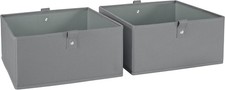 Folding Storage Bins - 2-pack of 5in Tall Gray Cubes