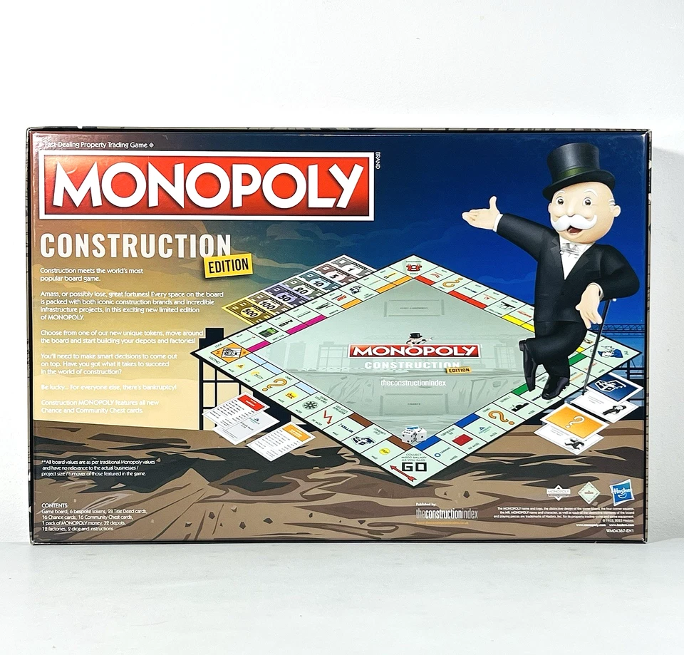Monopoly Construction Edition Board Game 2023 Hasbro Games Sealed Contents - Image 4 of 4