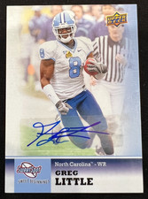 GREG LITTLE 2011 Upper Deck Sweet Spot #30 Rookie Card RC AUTO UNC Tarheels. rookie card picture