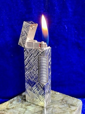 Dunhill Lighter Vintage Rollagas Silver Super Mint Condition Works Year Warranty