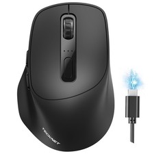 3-Device Wireless Mouse, Rechargeable Dual-Mode 2.4G BT 5.0, Silent USB-A B...
