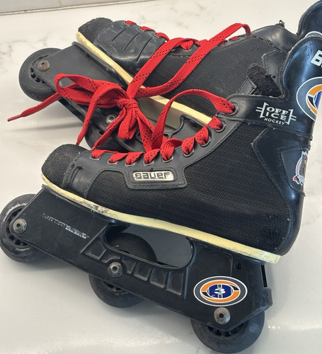 Bauer Off Ice Inline Hockey Skates Black/Red Lace-Up size 3