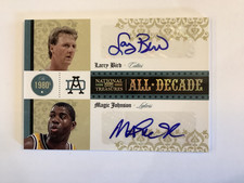  Larry Bird/Magic Johnson Dual Autos  Playoff National Treasures  All Decade1/5 