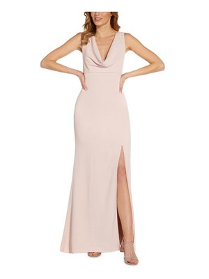 ADRIANNA PAPELL Womens Pink Sleeveless Cowl Neck Full-Length Formal Dress 6