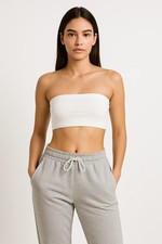 NEW LADIES PLAIN BOOB TUBE STRAPLESS BANDEAU ELASTIC STRETCH VEST BRA CROP TOP
