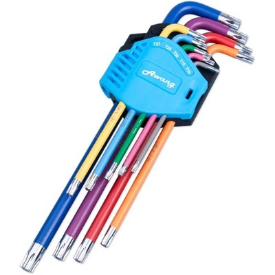 Torx Innensechskant Satz, 9-tlg, Cr-V Stahl, kompakt, T10-T50, mit Griff