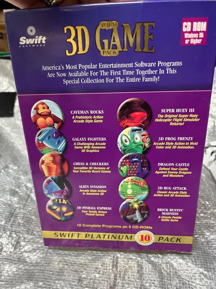 Vintage 2001 3D Game 10 pk for Windows PC CD-ROM 10 pk Collection by Cosmi - Image 2 of 3