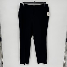 Kasper Black Wide Leg Dress Pants Women's Size 12 Polyester Elastane Flat Front