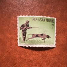 San Marino Briefmarke Jagdmotiv 1 Lire „REP. di SAN MARINO“ Einzelmarke