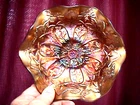 "LITTLE STARS" 7 3/4" 6 RUFFLE BOWL FANTASTIC AMETHYST CARNIVAL BY: MILLERSBURG