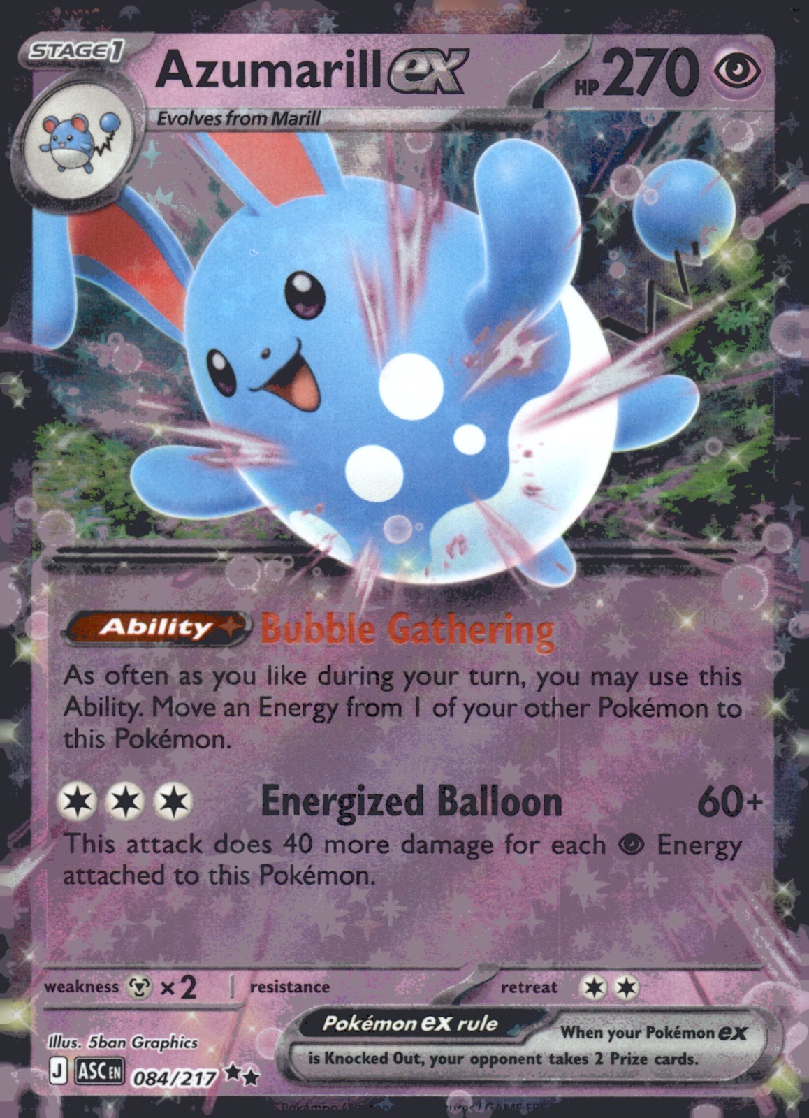 Azumarill ex 84/217 Ascended Heroes Double Rare NM