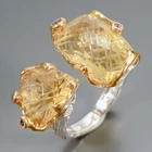 Jewellery 15 ct+ Natural Lemon Quartz Ring 925 Sterling Silver Size 7.5 /R463830