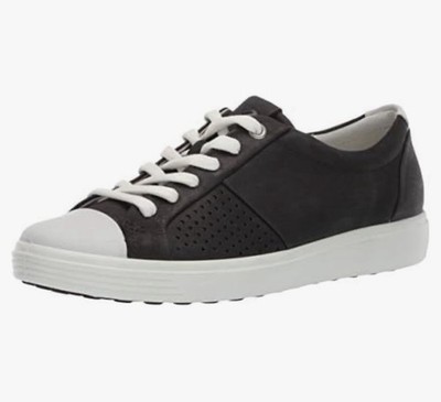 Ecco Soft 7 Perforated Gray Suede Sneakers Women s Size 4 EU 35 New