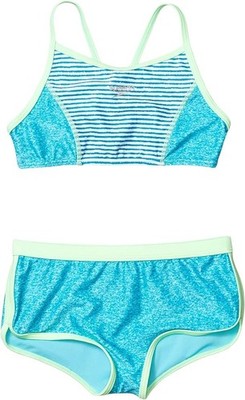 Speedo Girls' Print Blocked Two Piece Swim Set L2501 Size 14