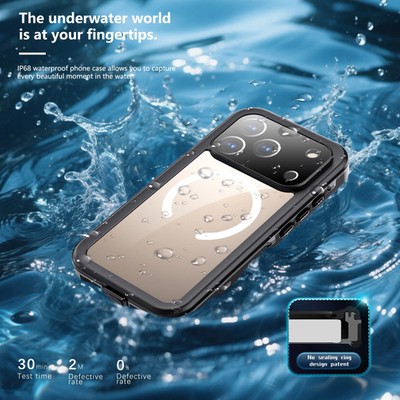 IP68 Magnetic Waterproof Swimming Phone Case Cover for iPhone 17 Pro Max Air