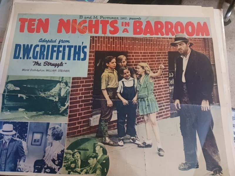 Griffith's THE STRUGGLE re-release (1940)- half sheet poster 22x28 folded RARE