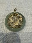 Vintage Gold Jade Koi Fish Charm Pendant Estate Jewelry — photo 1