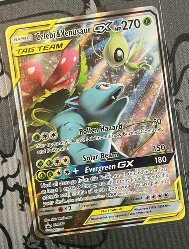 Celebi & Venusaur GX SM167 Sm Holo Pokemon Card Near Mint
