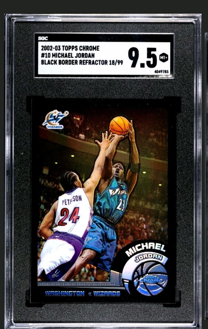 2002-03 Topps Chrome Michael Jordan #10 Black Border Refractor /99